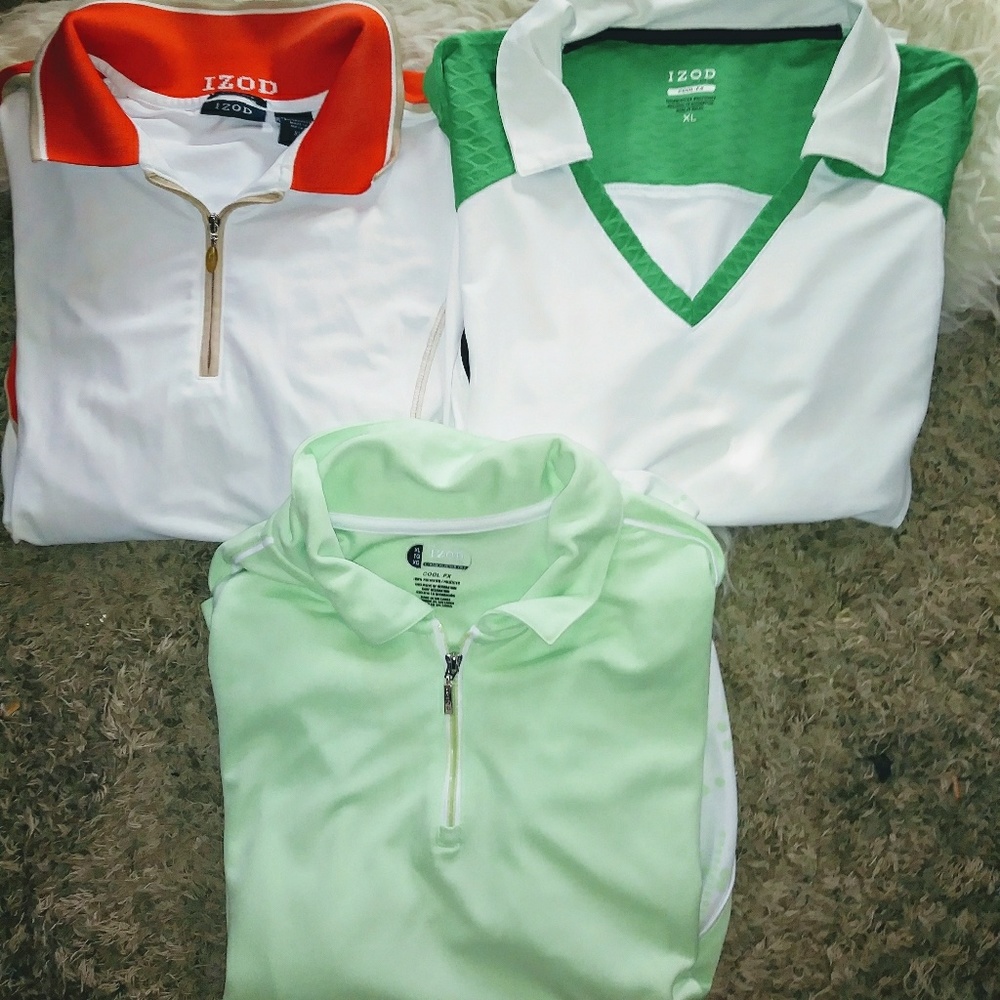 Lot of 3 Womens Izod Drifit Golf Shirts XL